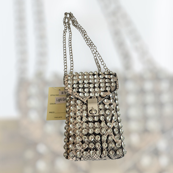 LMD/9000 Collection Rhinestone Crossbody Purse & Belt NWT Designed in Italy Chic - Picture 4 of 11